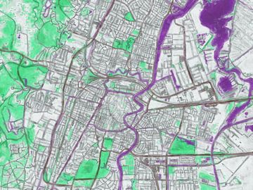 Stadtplan Haarlem | Urban Twilight | Violettgrün von Map Art Studio