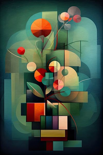 Botanische Abstraktion: Die Pflanze in kubistischem Glanz by Peter Balan