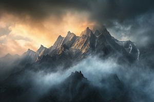 Bergsilhouette im Herbst