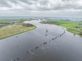 Hochwasser der Vecht am Wehr von Vechterweerd von Sjoerd van der Wal Fotografie