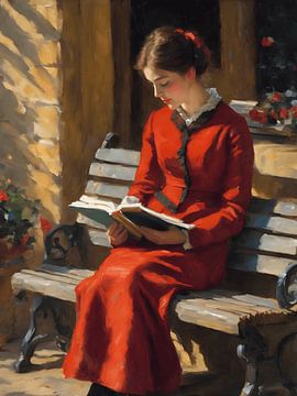 Impressionism the reading woman by Jolique Arte