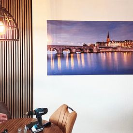 Klantfoto: Panorama Maastricht: Zicht op de Maas en Wijck van Bert Beckers, op aluminium