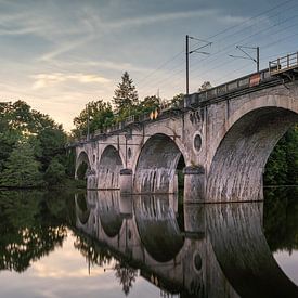 Historische spoorwegbrug over de Moezel in Frankrijk bij Nancy van Jonas Weinitschke