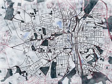 Kaart van Lüneburg in de stijl 'White Winter' van Maporia