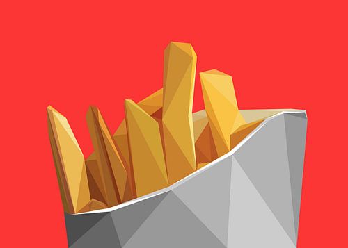 Pommes Frites Abstrakt Low Poly