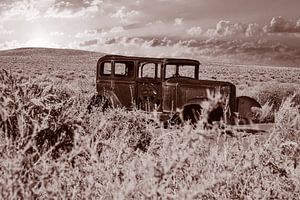 Route 66, Studebaker Wrack in der Painted Desert, Arizona USA.