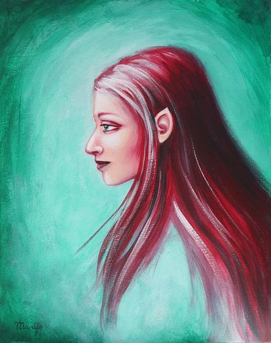 elf met rood haar van Marije du Bateau