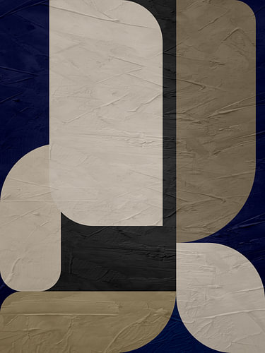 Abstract, geometric, minimalist art in earthy tones.