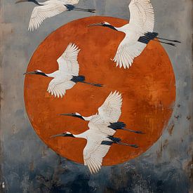 Fliegende Kraniche von IamHome Studio