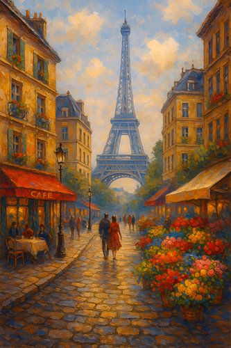 Parijs, Frankrijk schilderij