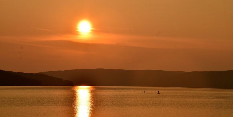 A sunset over Lake Témiscouata by Claude Laprise