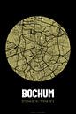Bochum – City Map Design Stadtplan Karte (Grunge) von ViaMapia Miniaturansicht
