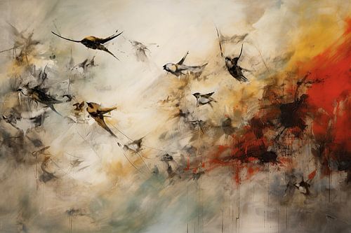 Peinture Expressionniste - Oiseaux courant