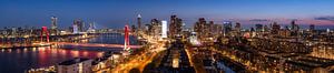 Soirée panoramique de l'horizon de Rotterdam
