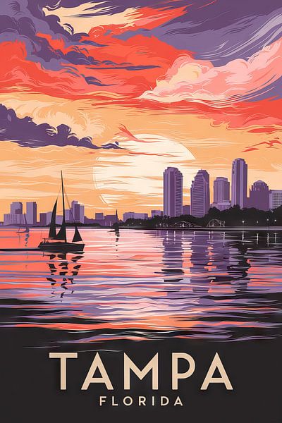 Tampa, Florida Vintage Reisposter van Poster Art Shop