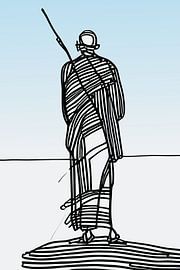 Japanese monk black-white-air by Harmanna Digital Art