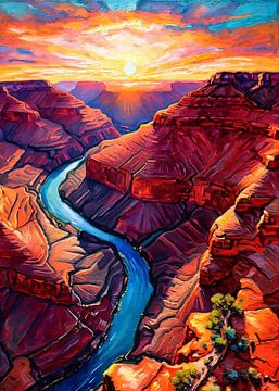 Grand Canyon Zonsondergang 2 van MIROKKU