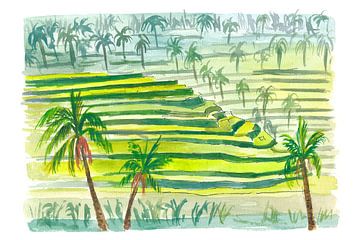 Schilderachtige groene rijstterrassen op Bali van Markus Bleichner