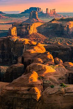 Sunrise Hunts Mesa, Monument Valley by Henk Meijer Photography