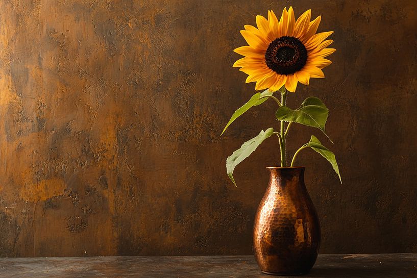 Sunflower in copper vase by Imperial Art House
