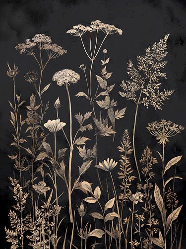 Art floral botanique sombre