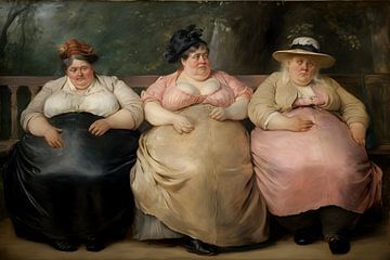 Die drei Damen auf der Bank von Heike Hultsch