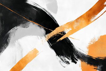 Artful black and gold abstract symphony by Poster Art Shop