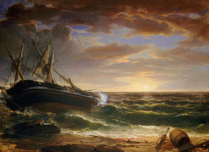 Asher Brown Durand,The Stranded Ship by finemasterpiece