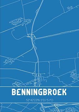 Blauwdruk | Landkaart | Benningbroek (Noord-Holland) van Rezona