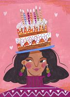 Woman with cake