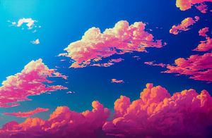 Pinke Wolken Muster Himmel Hintergrund Illustration