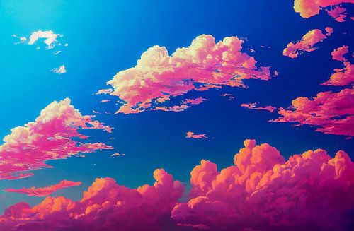 Roze Wolken Patroon Hemel Achtergrond Illustratie
