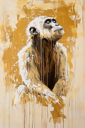 Aap abstract met druipende verf