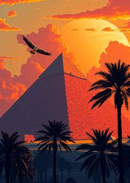 Piramide van Gizeh Zonsondergang 2 van MIROKKU