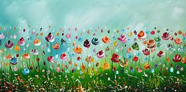 Green Flowers van Gena Theheartofart