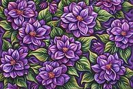 Paarse Bloemenpatroon van Art & Soul Creations thumbnail
