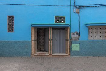 Blauw huis in Moulay Idriss | Marokko | reisfotografie print