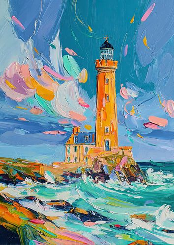 Wächter der Brandung: vuurtoren in de storm