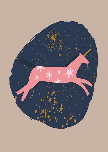 Illustration rosa Fantasietier