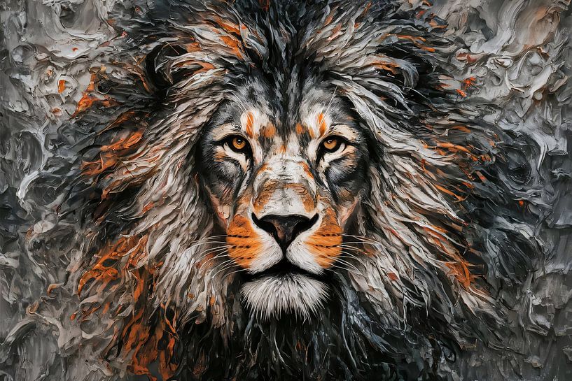 Abstracte leeuw met dynamische kleuren van Art & Soul Creations