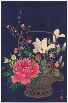 Ohara Koson - Blumenkorb (bearbeitet) von Peter Balan