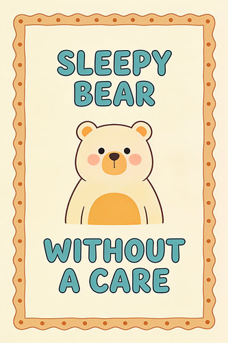 Ours endormi – Affiche pour chambre d'enfant