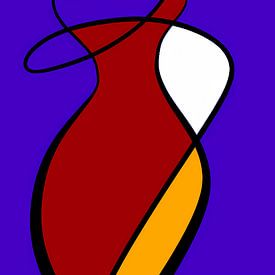 Abstract line drawing of a colourful woman by Joyce Kuipers