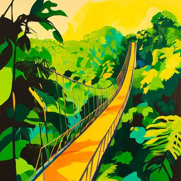 Hängende Brücke Dschungel von Poster Art Shop