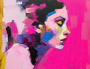 Frau in Fuchsia
