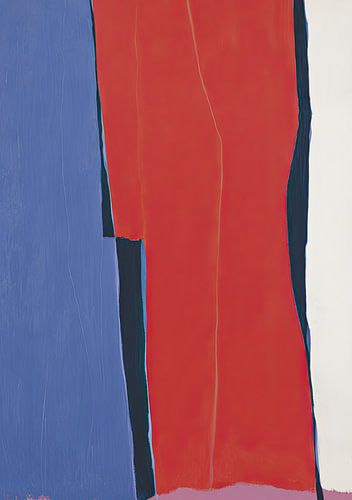 Geometric abstraction: Red, Blue & White