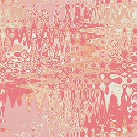 Pink, white, ochre. 70s abstract retro style pattern in vivid colors by Dina Dankers