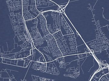 Karte von Zaandam in Königsblau von Map Art Studio