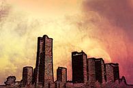 Skyline met rood en geel, digitale bewerking van Rietje Bulthuis thumbnail