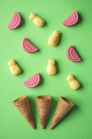 Gaufres avec des bonbons
